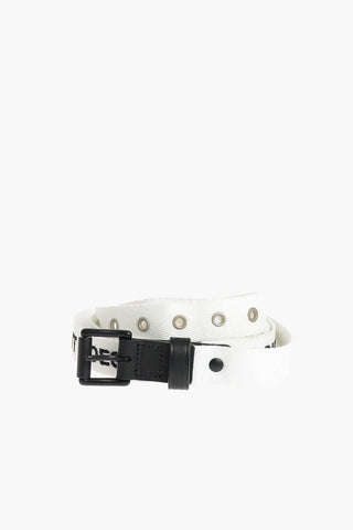 20mm fabric belt with leather details