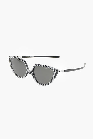 MARTINE ROSE Cat-eye-shaped SOS Reversible Sunglasses in Zebra Motif