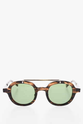 Turtle Printed Rounded Sunglasses
