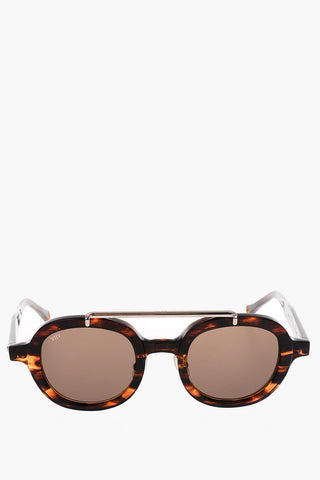 Turtle Printed Rounded Sunglasses