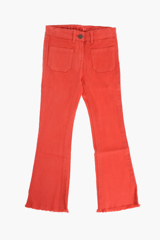 Stretch Denim Fringed Jeans