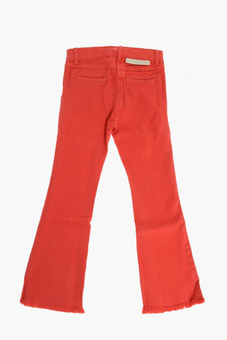 Stretch Denim Fringed Jeans
