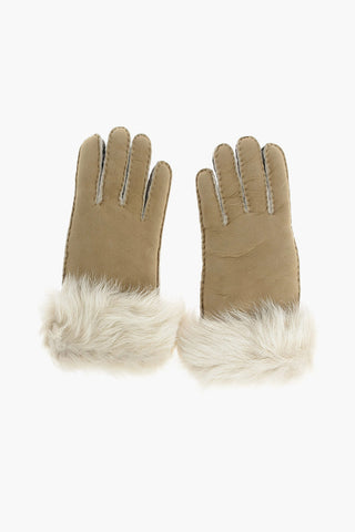 Guanti in Pelle Scamosciata con Pelliccia