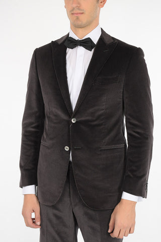 Pheasant's Eye Velvet Suit with Peak Lapel