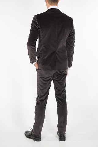 Pheasant's Eye Velvet Suit with Peak Lapel
