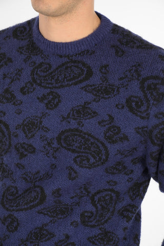 paisley crew-neck sweater