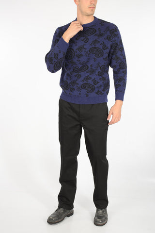 paisley crew-neck sweater