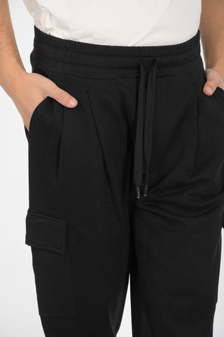 pantalone cargo jogger con coulisse in vita