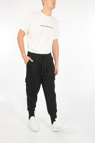 pantalone cargo jogger con coulisse in vita
