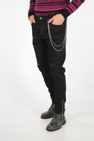 jeans straight fit a vita regolare con zip alla caviglia 17cm