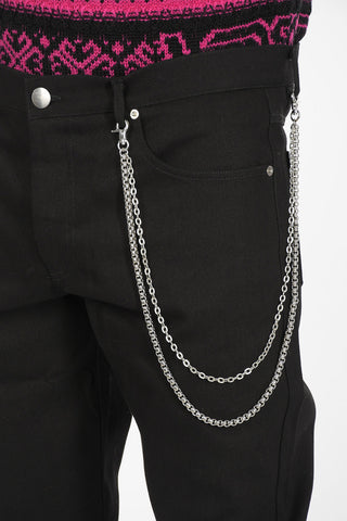 jeans straight fit a vita regolare con zip alla caviglia 17cm