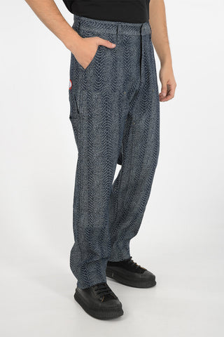 snake-print Mid-rise waist pants