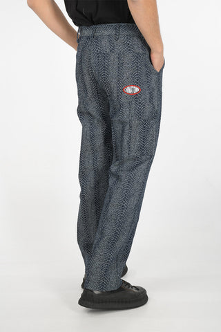 snake-print Mid-rise waist pants