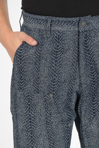 snake-print Mid-rise waist pants
