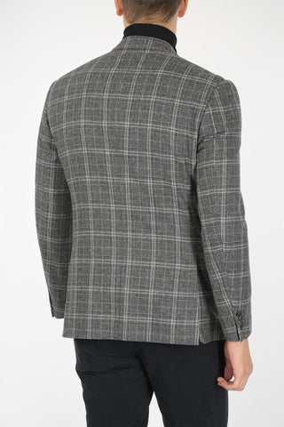 District Check ACADEMY Double Bleasted Blazer with Peak Lapel
