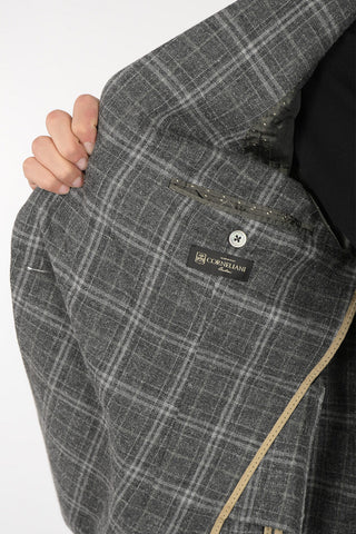 District Check ACADEMY Double Bleasted Blazer with Peak Lapel