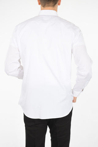 popeline classic collar shirt with logo-print