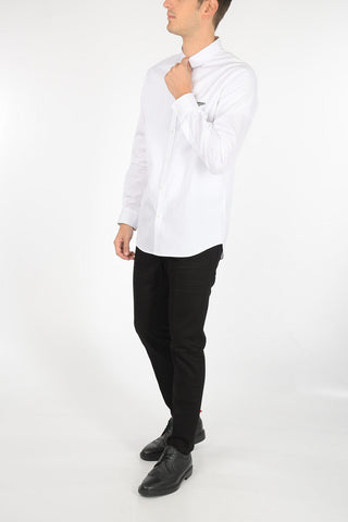 popeline classic collar shirt with logo-print
