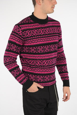 maglia mock ricamata in Lana