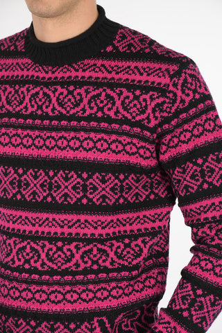 maglia mock ricamata in Lana