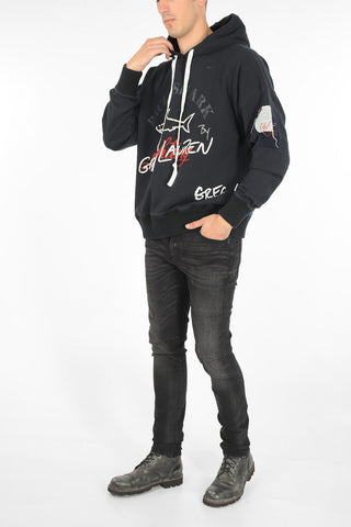 GREG LAUREN Printed sweatshirt with Hood