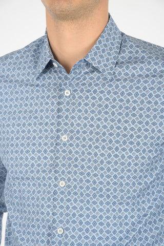 anthemion-print spread collar shirt
