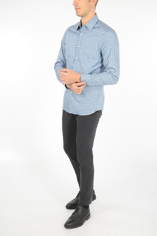 anthemion-print spread collar shirt