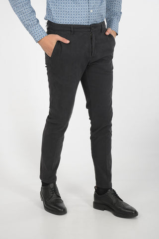 stretch cotton DAVID Mid-rise waist chinos
