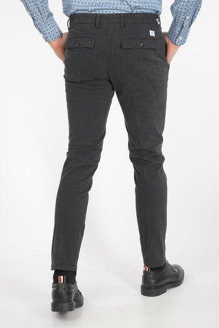 stretch cotton DAVID Mid-rise waist chinos