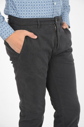 stretch cotton DAVID Mid-rise waist chinos
