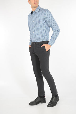 stretch cotton DAVID Mid-rise waist chinos