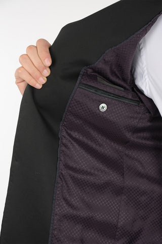 Pinstriped Velvet Suit with Peak Lapel