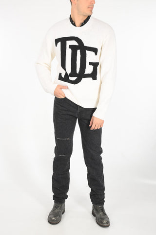 embroidered crew-neck sweater