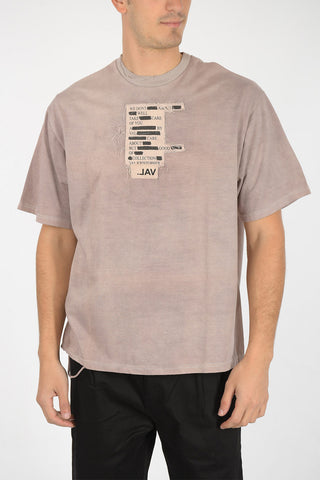 t-shirt girocollo effetto vintage