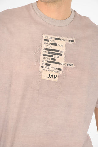 t-shirt girocollo effetto vintage