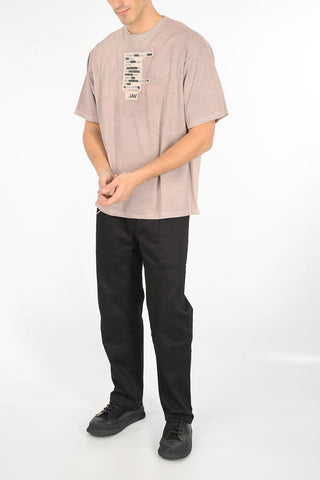 t-shirt girocollo effetto vintage