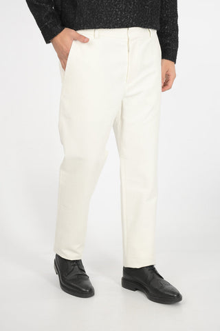 Mid-rise waist belt loops trousers
