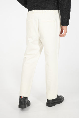 Mid-rise waist belt loops trousers