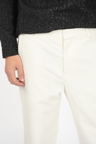 Mid-rise waist belt loops trousers