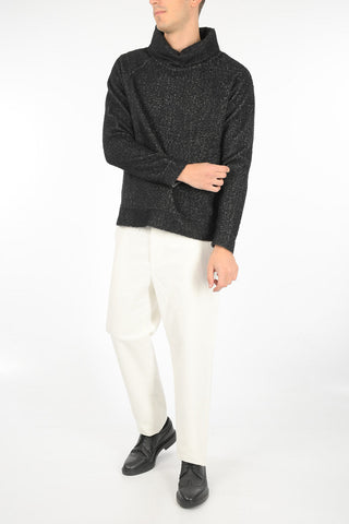 Mid-rise waist belt loops trousers
