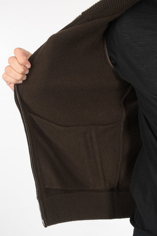 Giubbotto in Cashmere con Maniche in Suede