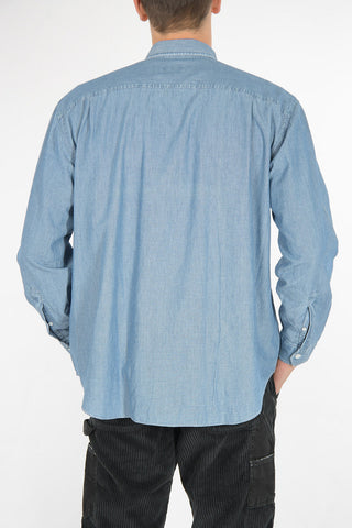 camicia denim collo italiano con Taschino
