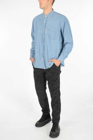 camicia denim collo italiano con Taschino