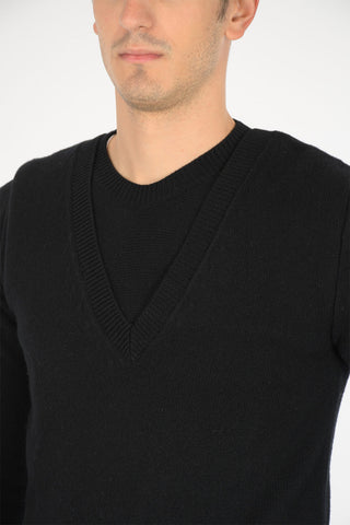 Maglione Con Doppio Collo In Lana