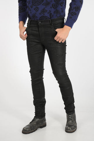 distressed jeans cotone spalmato 16cm