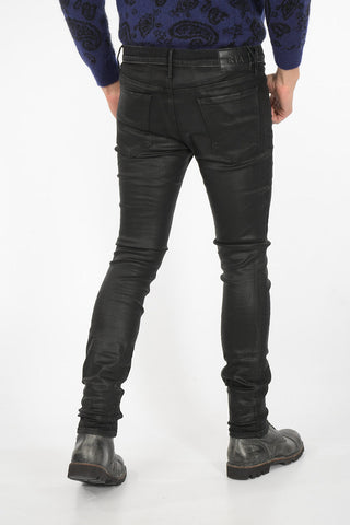 distressed jeans cotone spalmato 16cm