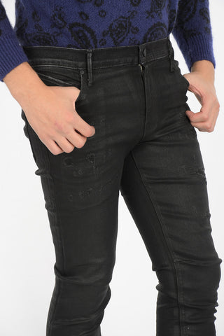 distressed jeans cotone spalmato 16cm