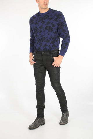 distressed jeans cotone spalmato 16cm