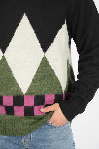 crew-neck DIAMOND CHECK sweater
