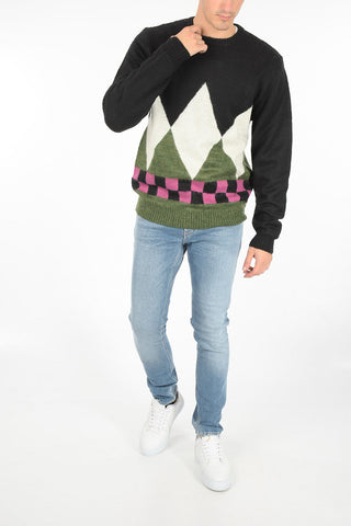 crew-neck DIAMOND CHECK sweater